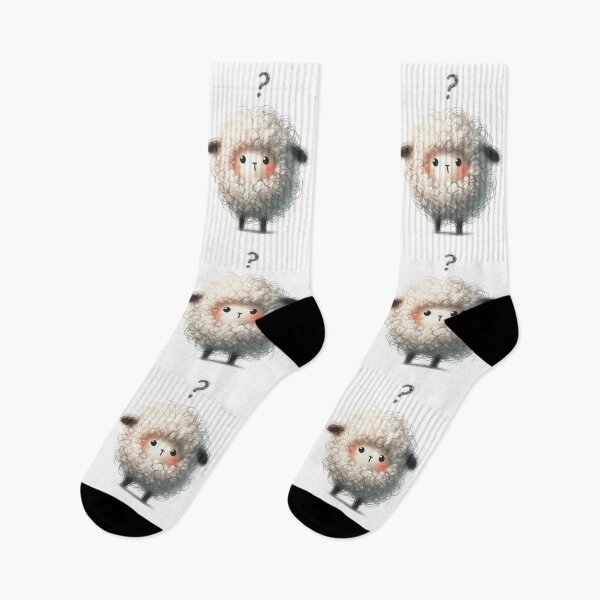 Item preview, a cute childlike sheep with question expression on white background designed and sold by ideandesign.