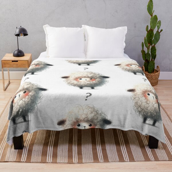 Item preview, a cute childlike sheep with question expression on white background designed and sold by ideandesign.