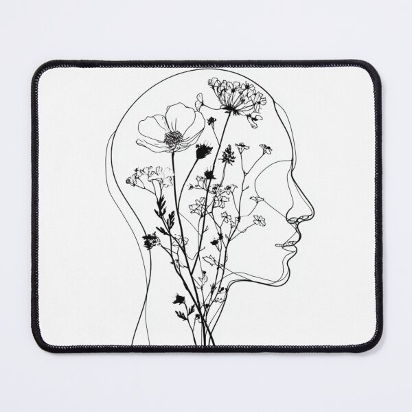 Item preview, Floral Mind Silhouette Mental Health | Minimalist Line Art designed and sold by TypoArtPrints.