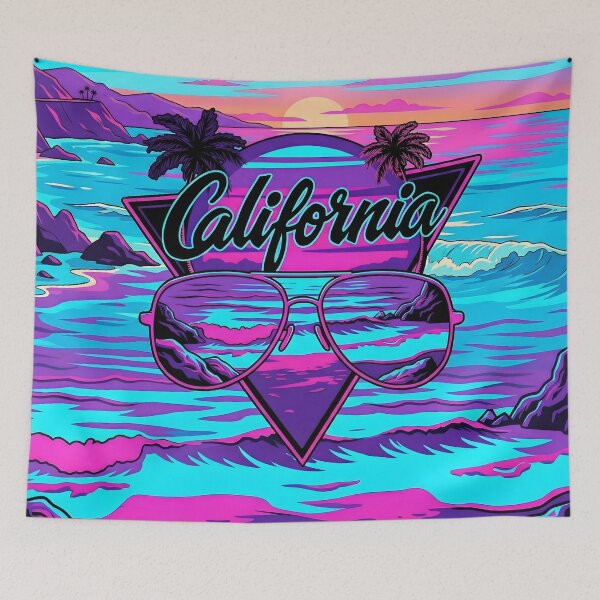 Item preview, Synthwave California Retrowave Aviator Sunset designed and sold by MarCinu Art.