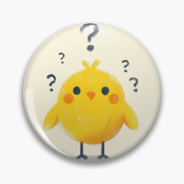 Item preview, a cute childlike chick with question expression on white background designed and sold by ideandesign.