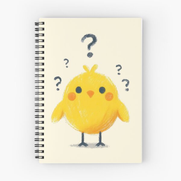 Item preview, a cute childlike chick with question expression on white background designed and sold by ideandesign.