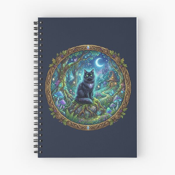 Item preview, Faecore Forest Shadow Black Cat - Enchanted Woodland Folklore Art designed and sold by Englandbear.