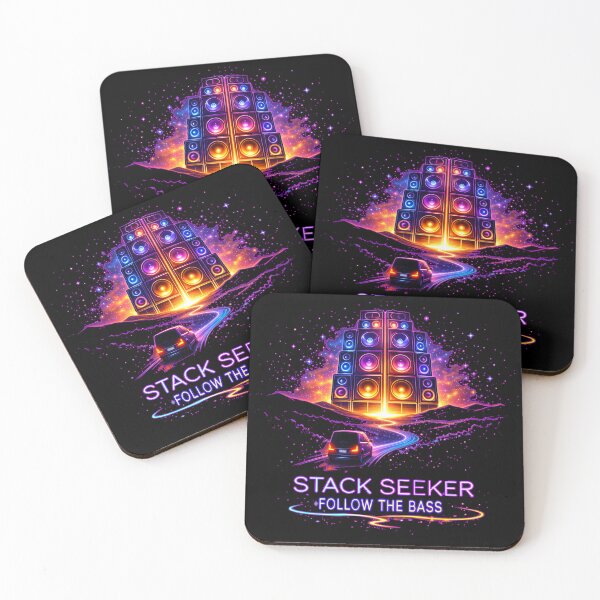 Item preview, Stack Seeker Follow the Bass – Neon Rave Road Trip designed and sold by leyfinder.