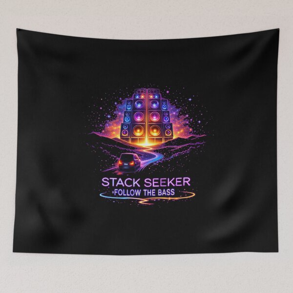 Item preview, Stack Seeker Follow the Bass – Neon Rave Road Trip designed and sold by leyfinder.