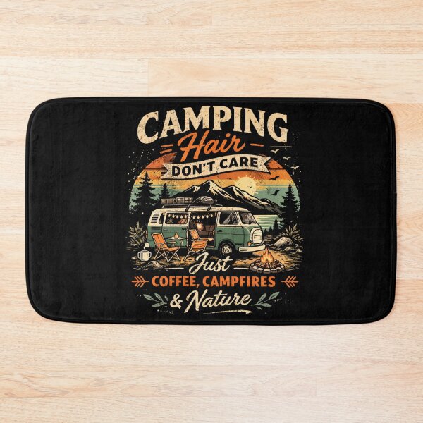 Item preview, Camping Hair Don’t Care – Funny Coffee Camper Retro Nature Shirt designed and sold by HubCreates.