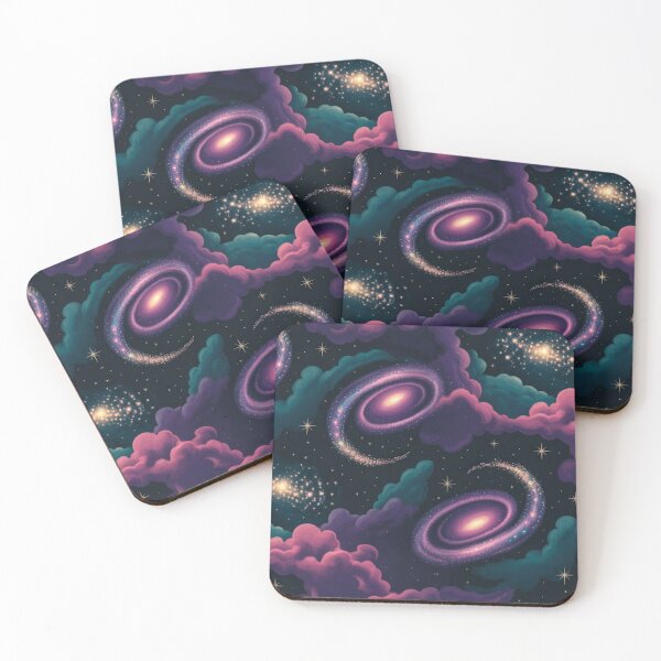 Item preview, Vibrant Cosmic Galaxy Seamless Pattern - Dreamy Nebula & Starry Night Art designed and sold by MinervasCrafts.