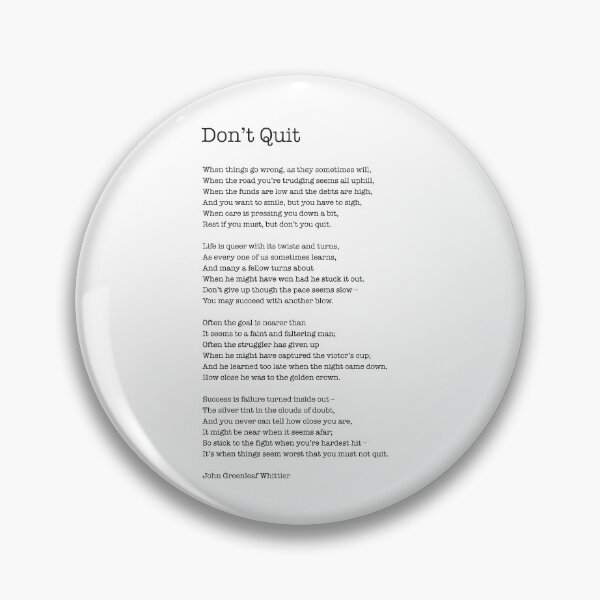 Item preview, Don’t Quit by John Greenleaf Whittier  designed and sold by corbrand.