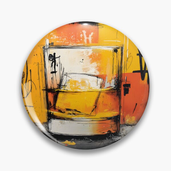 Item preview, Make a Statement with Bold Abstract Whiskey Glass and Vivid Graffiti Inspired Background designed and sold by OlfactoART Studio.