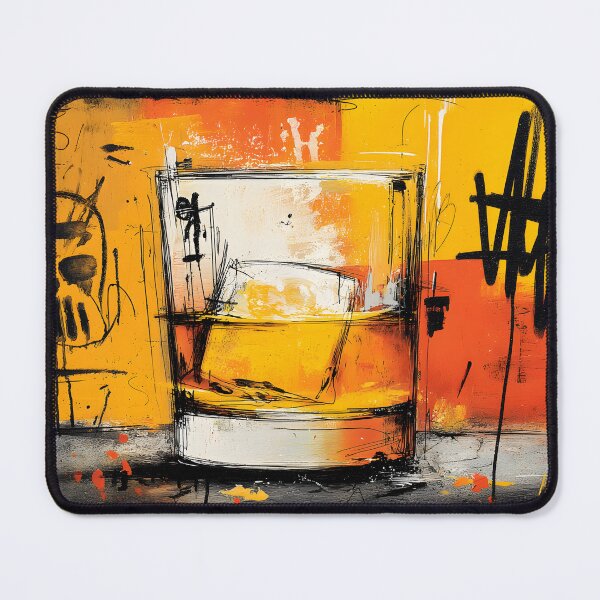 Item preview, Make a Statement with Bold Abstract Whiskey Glass and Vivid Graffiti Inspired Background designed and sold by OlfactoART Studio.