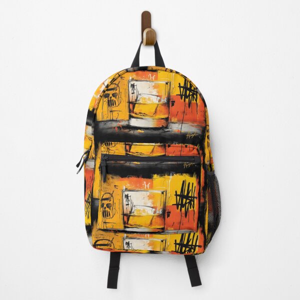 Item preview, Make a Statement with Bold Abstract Whiskey Glass and Vivid Graffiti Inspired Background designed and sold by OlfactoART Studio.