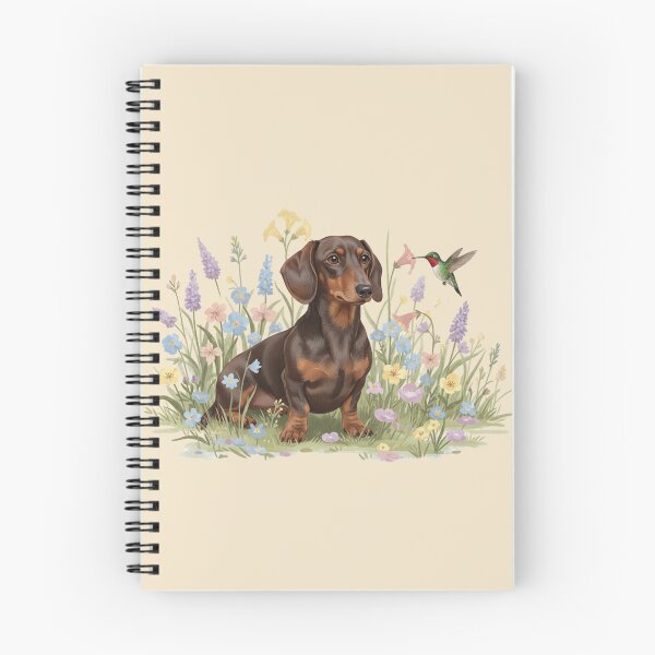 Item preview, Dachshund Watching Hummingbird – Spring Wildflower Meadow Art designed and sold by Willow & Ink.