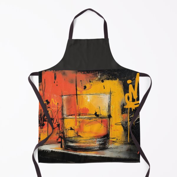 Item preview, Energize Your Space with a Vibrant Whiskey Glass and Abstract Graffiti Background designed and sold by OlfactoART Studio.