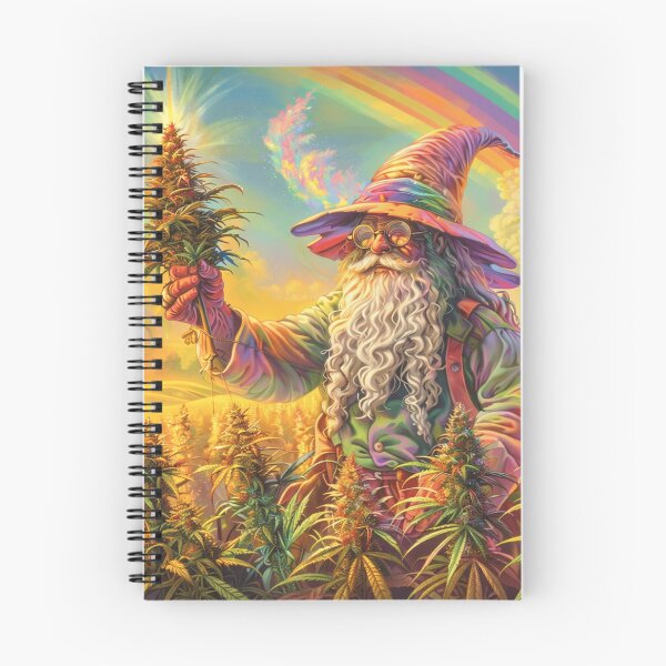 Item preview, Rainbow Wizard Weed Tee – Psychedelic Cannabis Fantasy Art designed and sold by POD DYNASTY | Original Print On Demand T-Shirt Graphics.