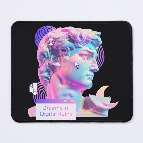 Item preview, Dreams in Digital Ruins – Vaporwave Glitch Marble Statue designed and sold by Italkam.