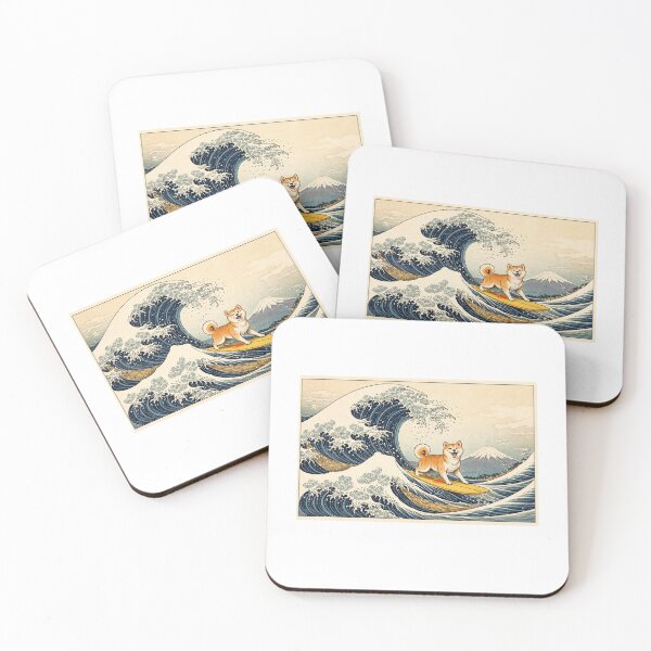 Item preview, The Great Wave Dog Shiba Wave Rider Surf designed and sold by SOUFIANE1991.