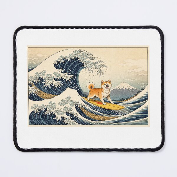 Item preview, The Great Wave Dog Shiba Wave Rider Surf designed and sold by SOUFIANE1991.