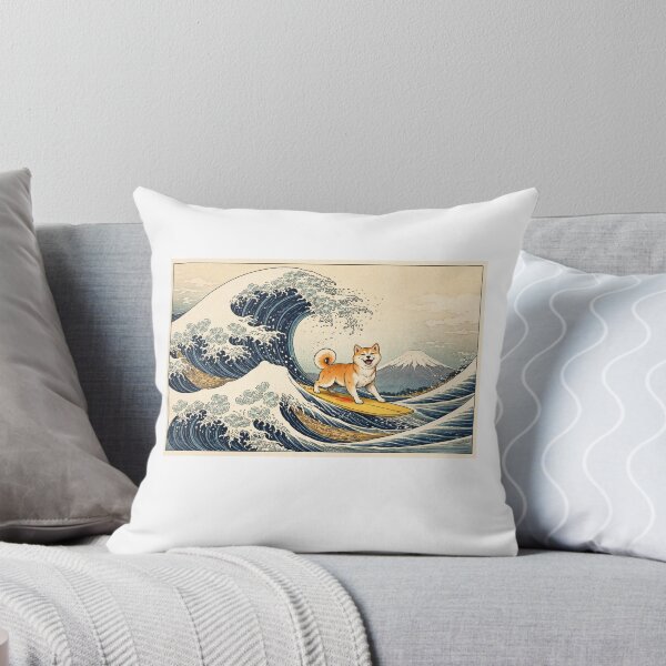 Item preview, The Great Wave Dog Shiba Wave Rider Surf designed and sold by SOUFIANE1991.