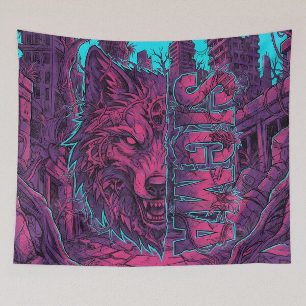 Item preview, Sigma Wolf Cyberpunk Neon Biomechanical Beast 2026 designed and sold by MarCinu Art.
