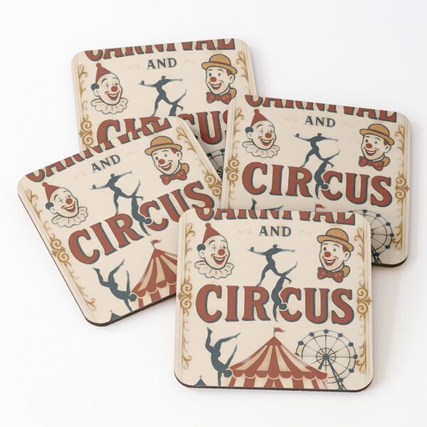 Item preview, Vibrant carnival and circus poster with clown faces and attractions designed and sold by Creative88Art.