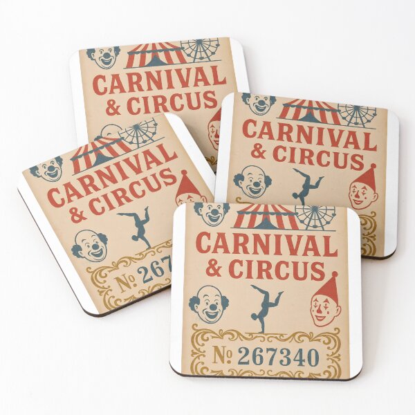 Item preview, Vintage carnival sign with clown faces and circus tent designed and sold by Creative88Art.
