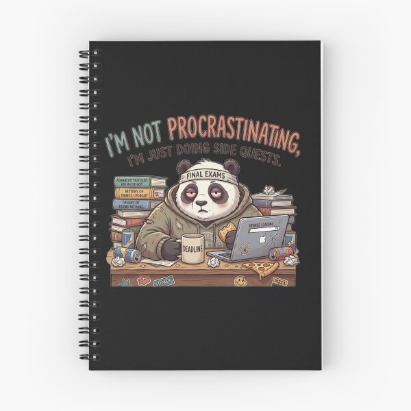 Item preview, Funny Tired Panda - I'm Just Doing Side Quests - Final Exams designed and sold by AURYNX UNLIMITED .