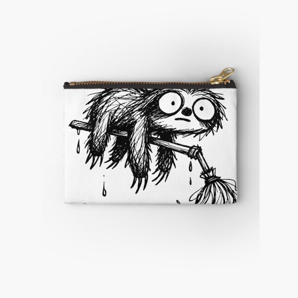 Item preview, Lazy Sloth with Mop – Funny Cleaning Doodle Illustration designed and sold by DrizzyV.