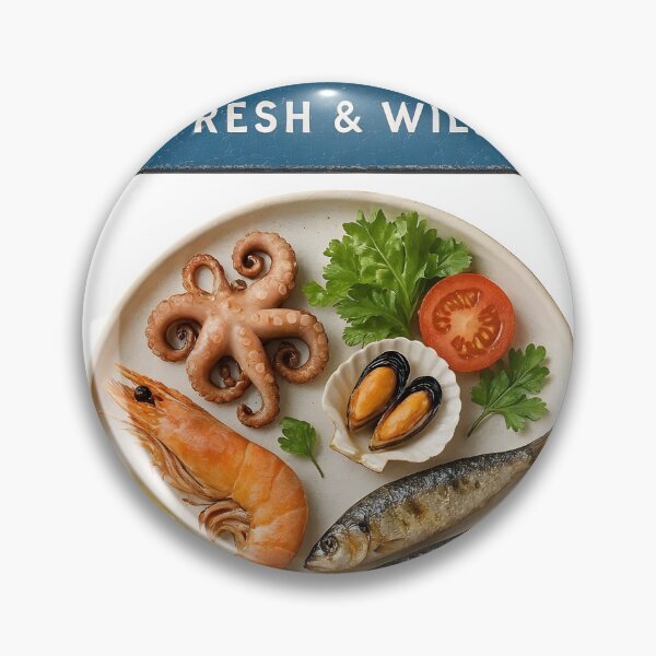 Item preview, Delicious seafood platter with fresh octopus shrimp and fish designed and sold by Creative88Art.