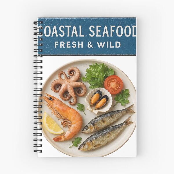 Item preview, Delicious seafood platter with fresh octopus shrimp and fish designed and sold by Creative88Art.