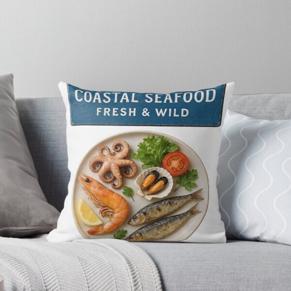 Item preview, Delicious seafood platter with fresh octopus shrimp and fish designed and sold by Creative88Art.