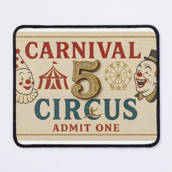 Item preview, Vintage carnival ticket with clown and circus elements designed and sold by Creative88Art.
