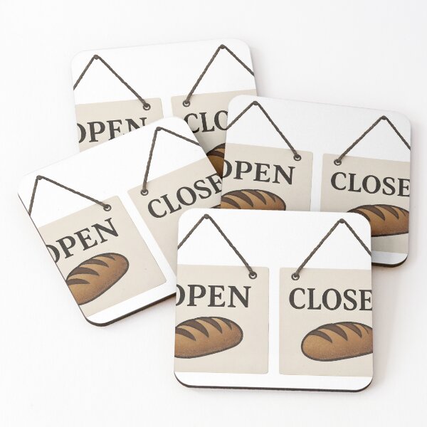 Item preview, Open and closed signs with bread illustrations for bakery or restaurant designed and sold by Creative88Art.