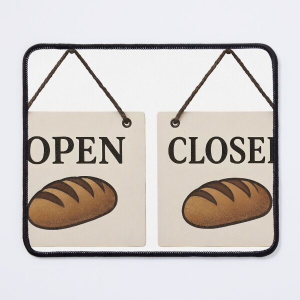 Item preview, Open and closed signs with bread illustrations for bakery or restaurant designed and sold by Creative88Art.