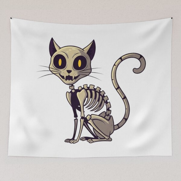 Item preview, Funny Bones: Cartoon Skeleton Cat Illustration designed and sold by Tw1nsAIArt.