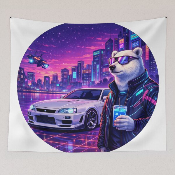 Item preview, Cyber Bear in a Neon Future designed and sold by ELmestka.