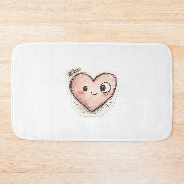 Item preview, Imperfect Heart Doodle Sticker – Cute Hand Drawn Kawaii Heart Character designed and sold by Samuel	 Collings.