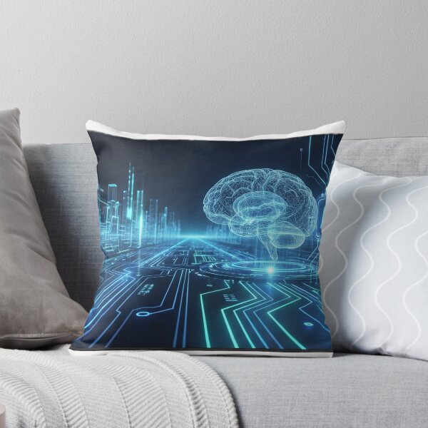 Item preview, Cybernetic Neural Network Desk Mat - AI Future Cityscape Office Decor designed and sold by Nurse Vibes Studio.