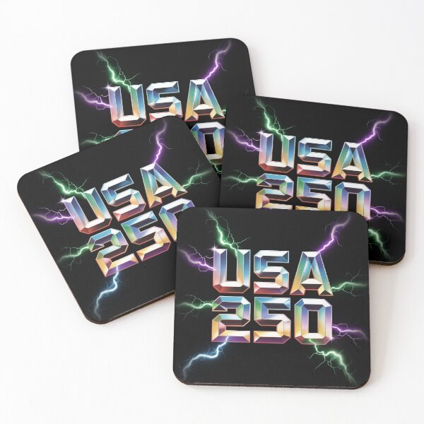 Item preview, USA 250 Holographic Chrome Futuristic Design designed and sold by cabana.space.