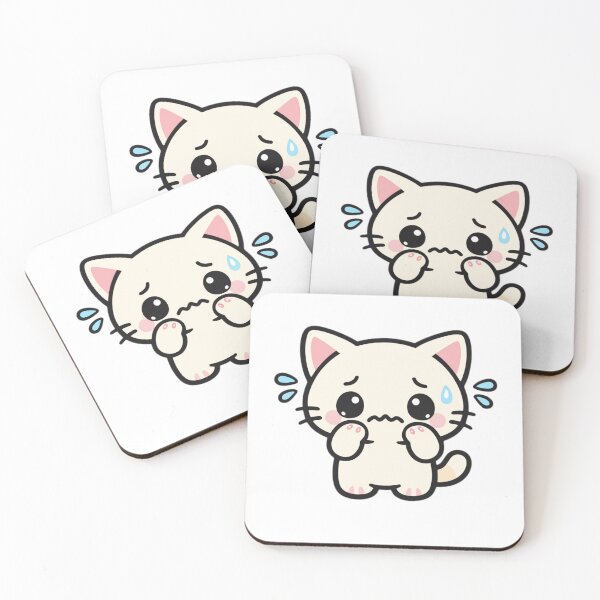 Item preview, Cute anxious cat designed and sold by TinyEmotionCo.