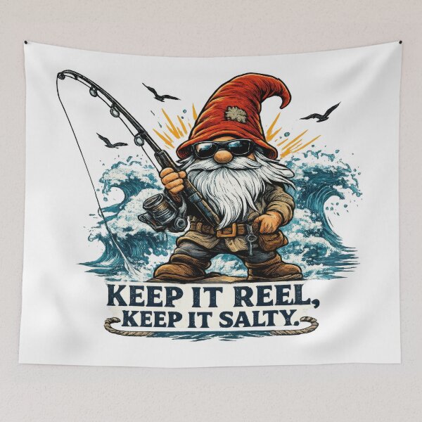 Item preview, Keep It Reel, Keep It Salty – Cool Fishing Gnome Coastal Design designed and sold by SaltyLinesOut.