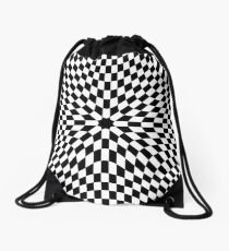 #black, #white, #chess, #checkered, #pattern, #abstract, #flag, #board Drawstring Bag