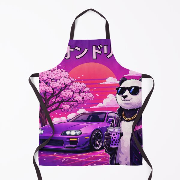 Item preview, Neon Drift Panda in a Synthwave Sunset designed and sold by ELmestka.