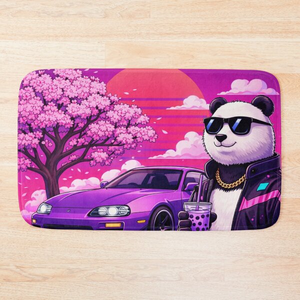Item preview, Neon Drift Panda in a Synthwave Sunset designed and sold by ELmestka.