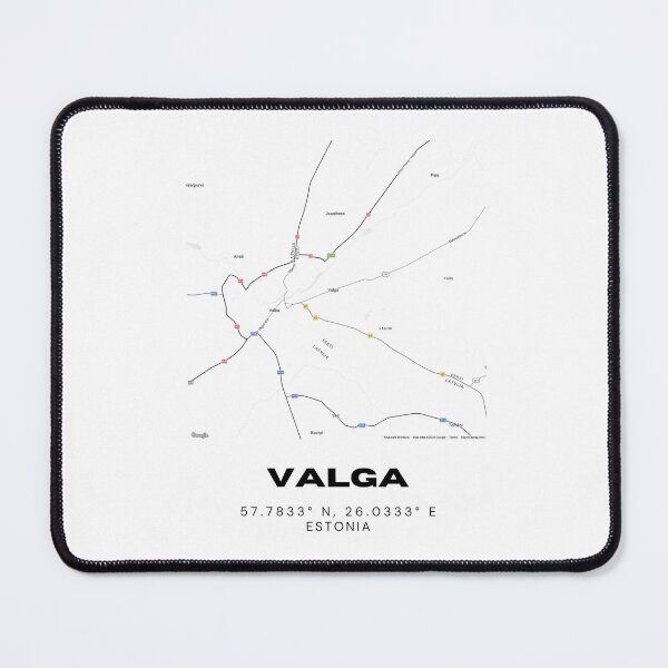 Item preview, Valga Estonia Coordinates Print | 57.7833° N 26.0333° E | Minimalist City Art designed and sold by RM-Journey.