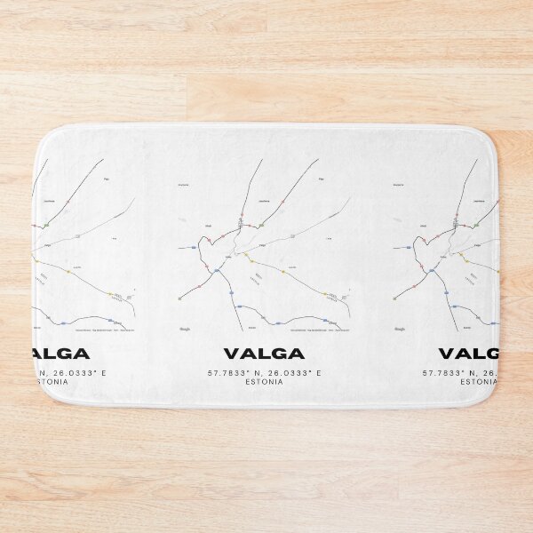 Item preview, Valga Estonia Coordinates Print | 57.7833° N 26.0333° E | Minimalist City Art designed and sold by RM-Journey.