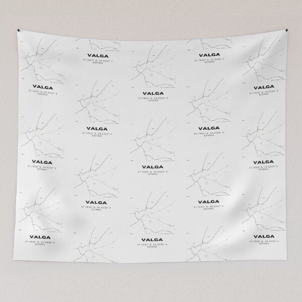 Item preview, Valga Estonia Coordinates Print | 57.7833° N 26.0333° E | Minimalist City Art designed and sold by RM-Journey.