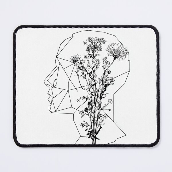 Item preview, Polygon Mind Wildflowers Geometric | Black and White Mental Health designed and sold by TypoArtPrints.