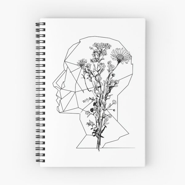 Item preview, Polygon Mind Wildflowers Geometric | Black and White Mental Health designed and sold by TypoArtPrints.
