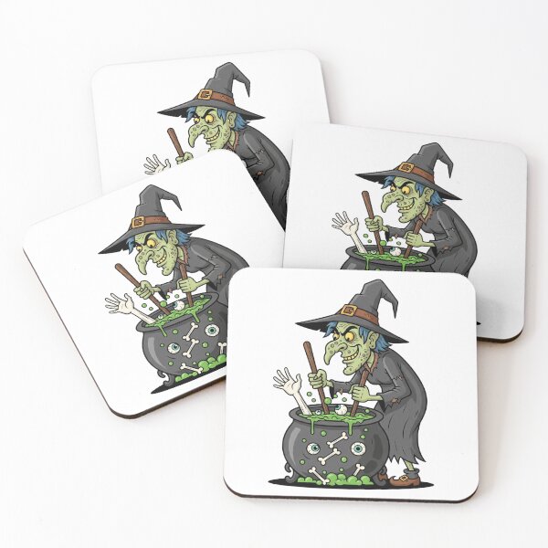 Item preview, Funny Bones: Wicked Witch Brewing Spooky Cauldron Potion designed and sold by Tw1nsAIArt.
