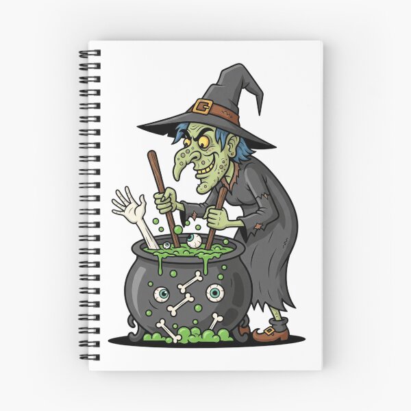 Item preview, Funny Bones: Wicked Witch Brewing Spooky Cauldron Potion designed and sold by Tw1nsAIArt.